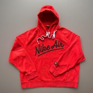 Vintage Black Tag Nike Air Sweatshirt Hoodie XL Red